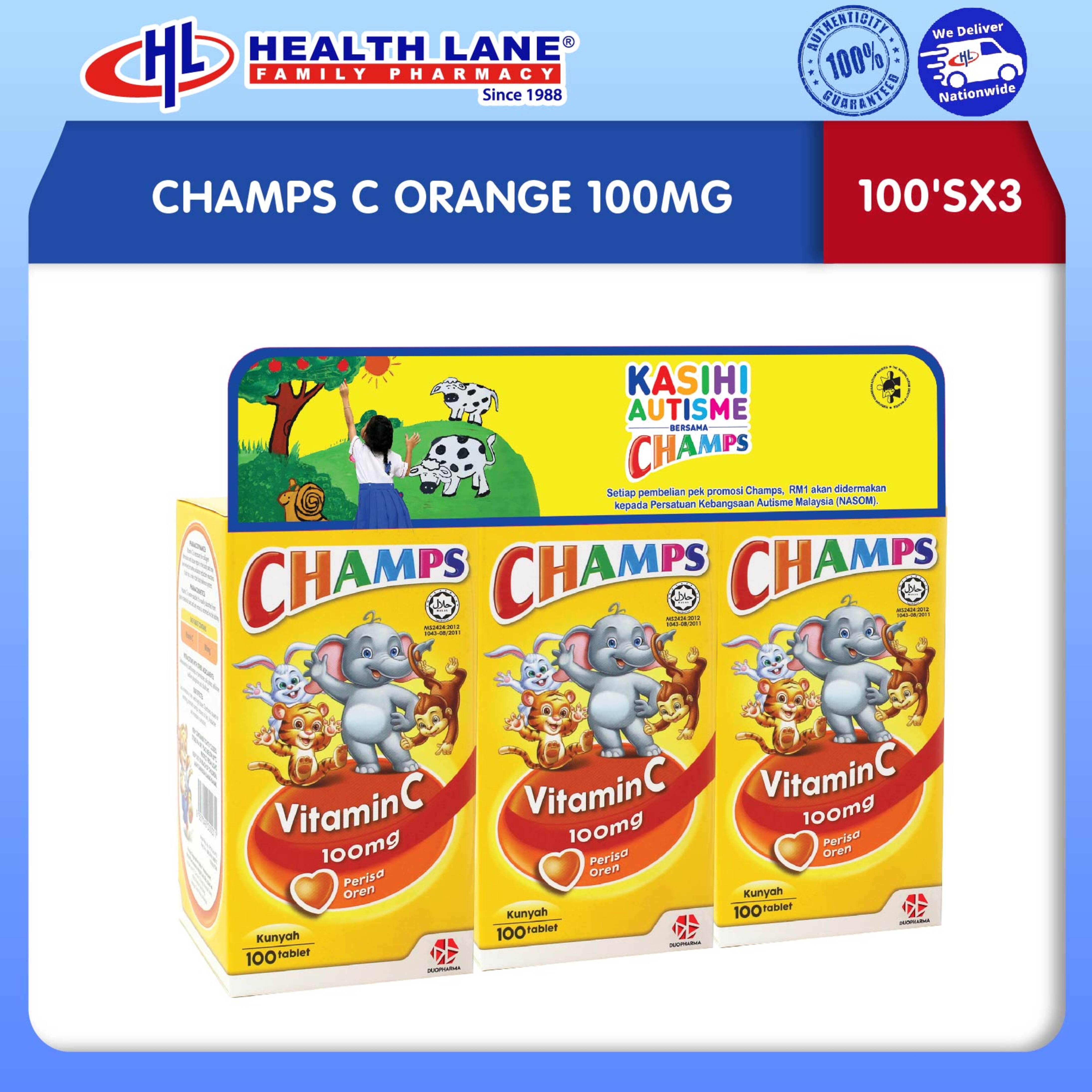 CHAMPS C ORANGE 100MG (100'SX3)